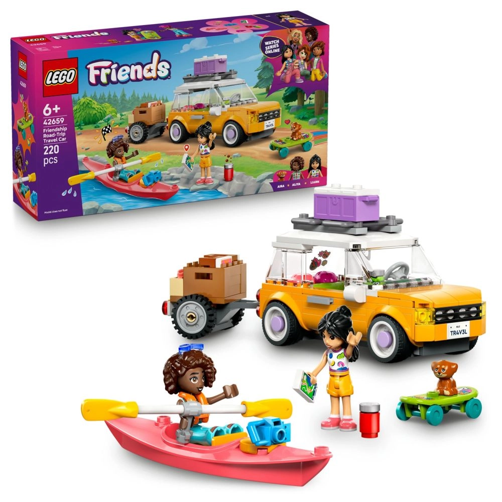 LEGO Friendship Road-Trip Travel Car (42659) - 2 mini dolls Trailer Kayak