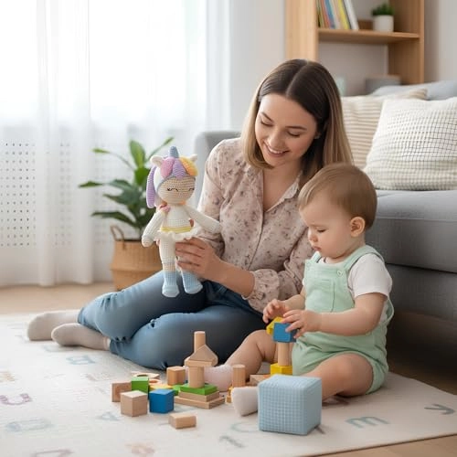 Crochet Unicorn Doll - Handmade 100% Cotton Ages 0+