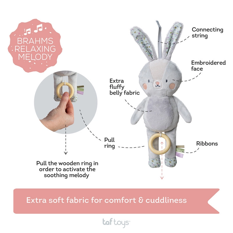 Rylee Musical Bunny - 0 Months & Above ultra-soft fabric