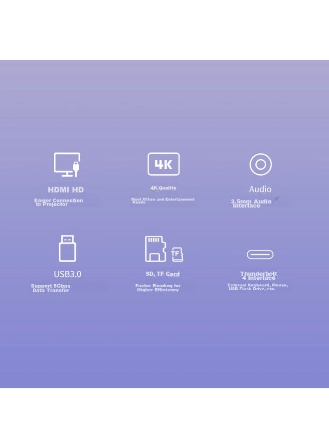 Surface Pro Docking Station - Hdmi 2 X Usb 3.0 Tf/sd Card Slots Thunderbolt 4 3.5mm Audio Jack Surface Pro Series