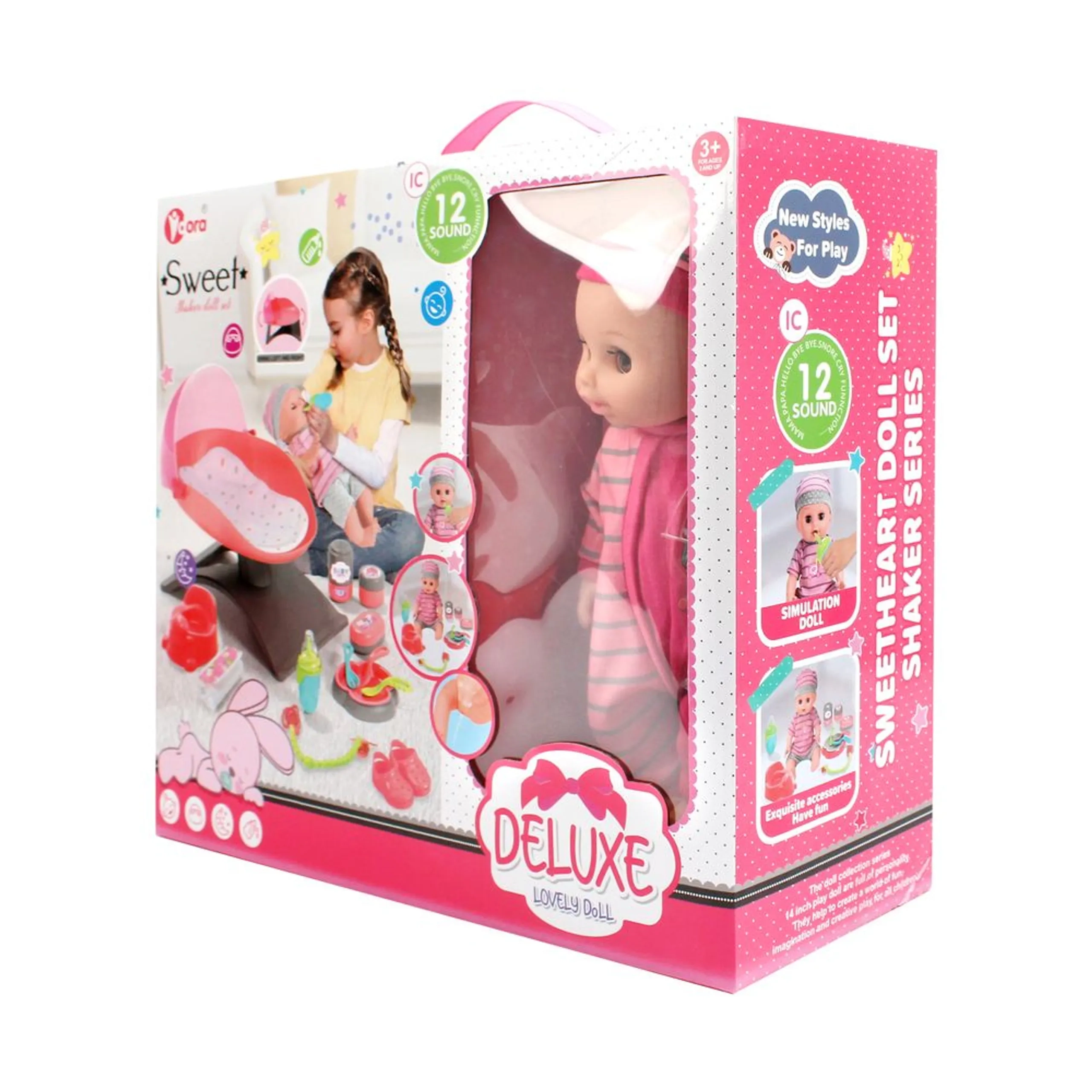 Sweet Shaker Doll Set - 14" Vinyl Head Ages 3+