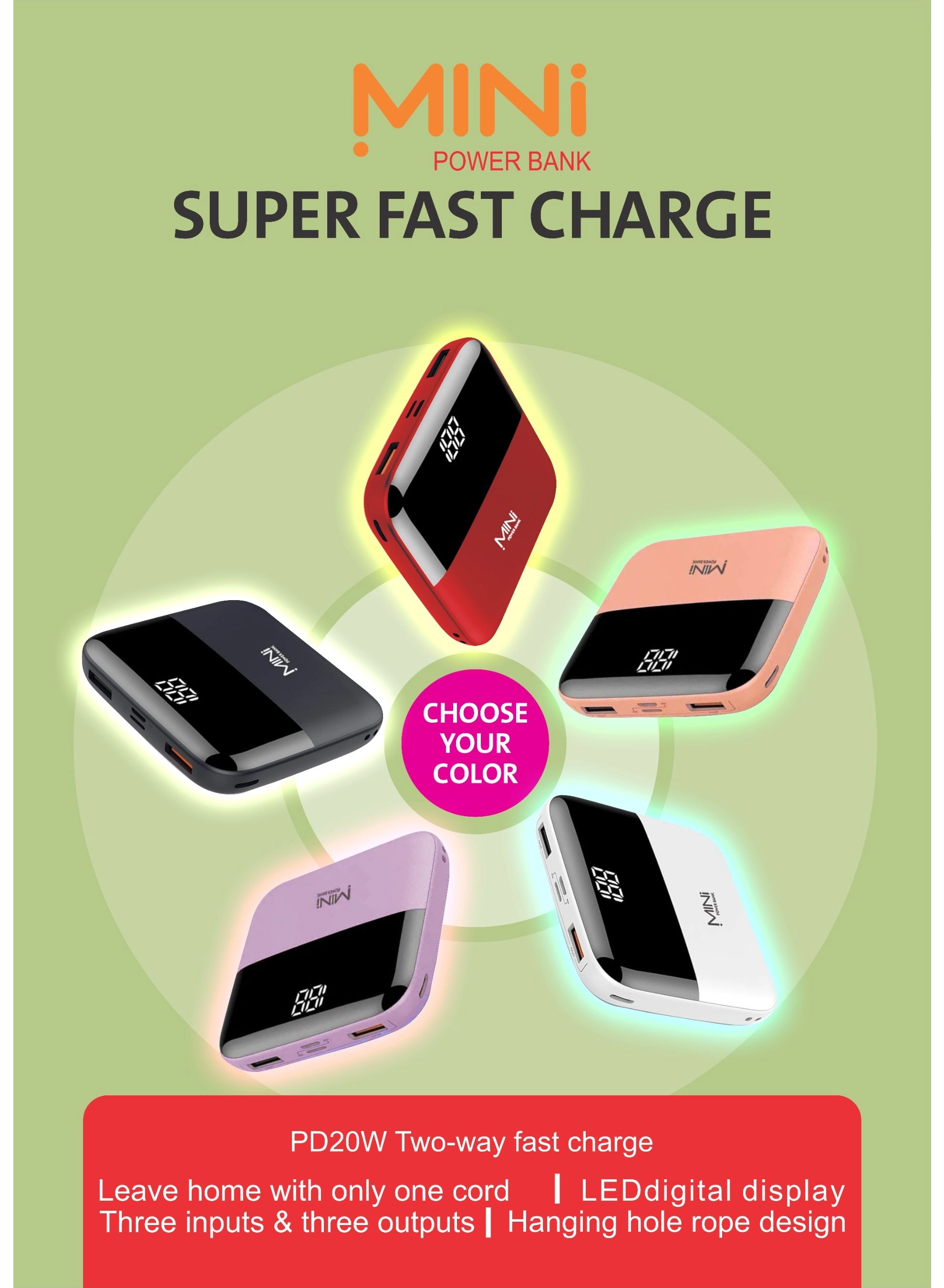 Portable power Bank - 10000MAH 22.5W