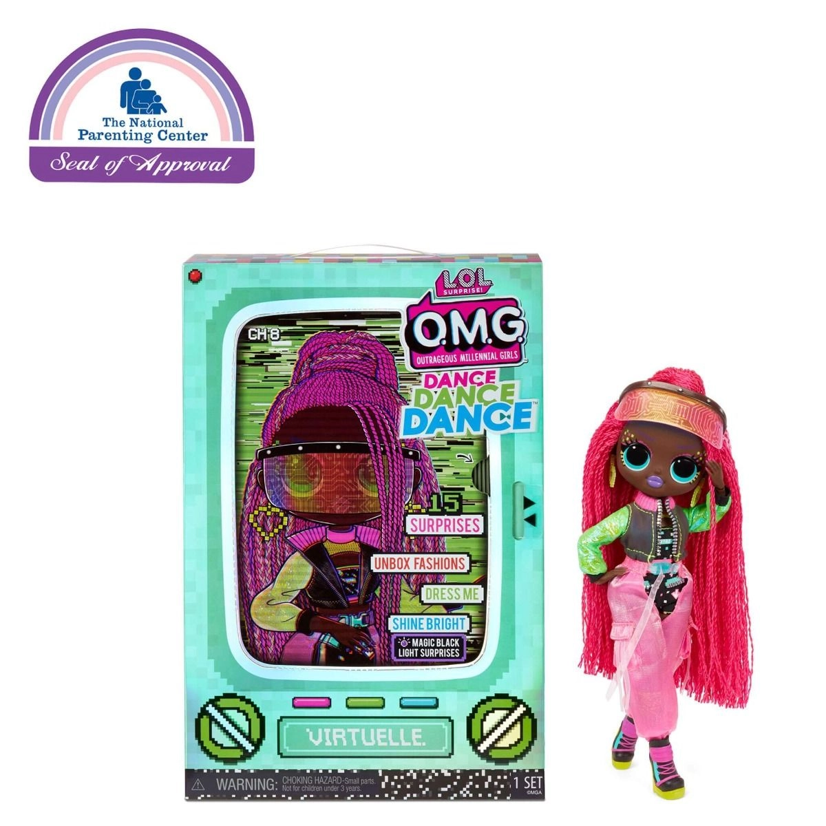 LOL OMG Virtuelle Fashion Doll - 15 Surprises TV Package Magic Blacklight Ages 4+