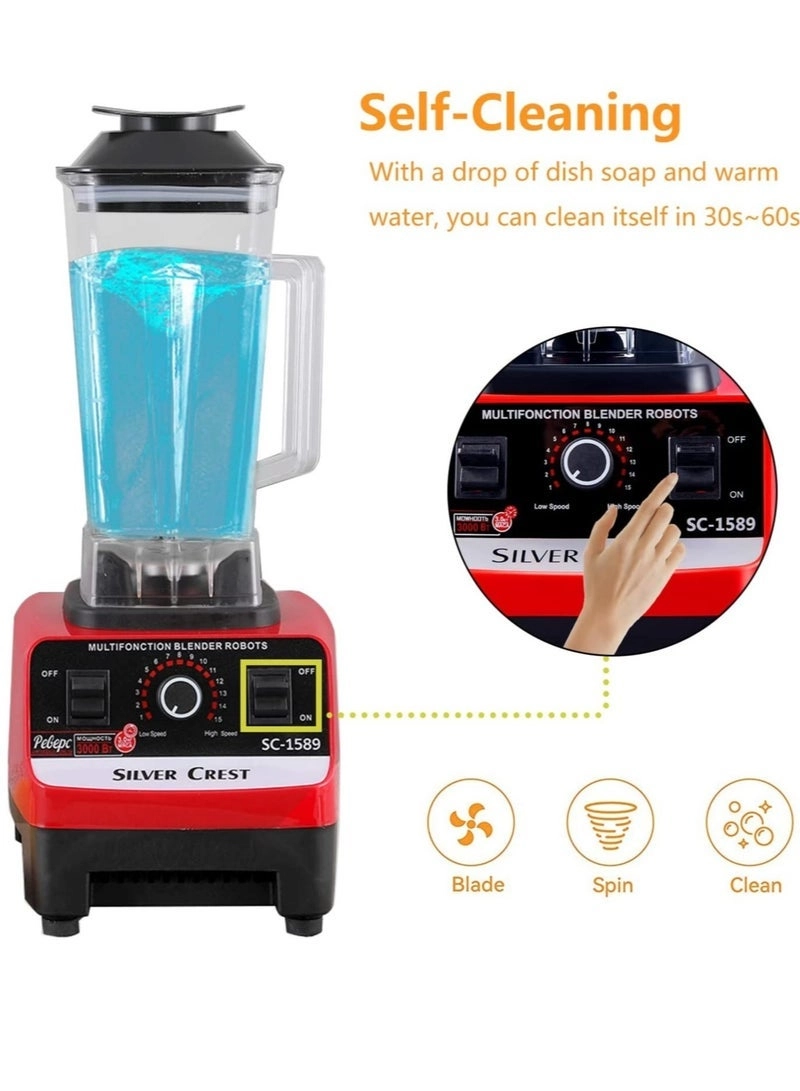 Blender Smoothie Maker - 15 Speed Control Titanium Stainless Steel Blades