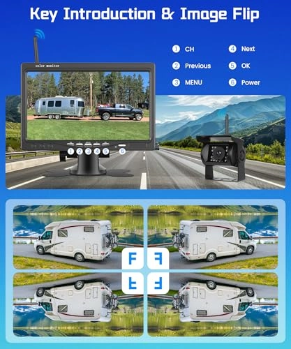 Wireless Backup Camera + IPS Display - IR Night Vision Wireless 1080P