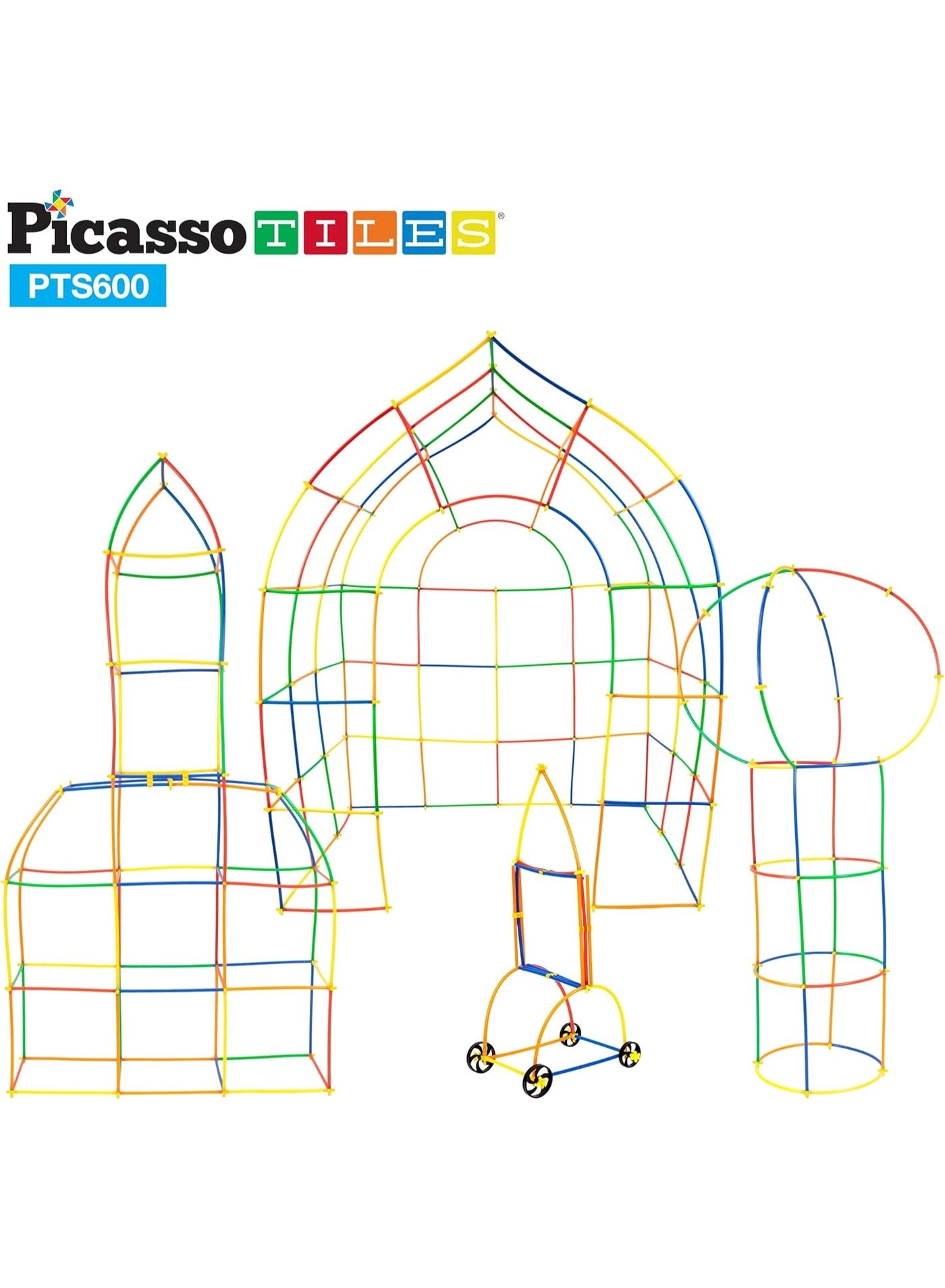 PicassoTiles Straw Building Set - 600pcs