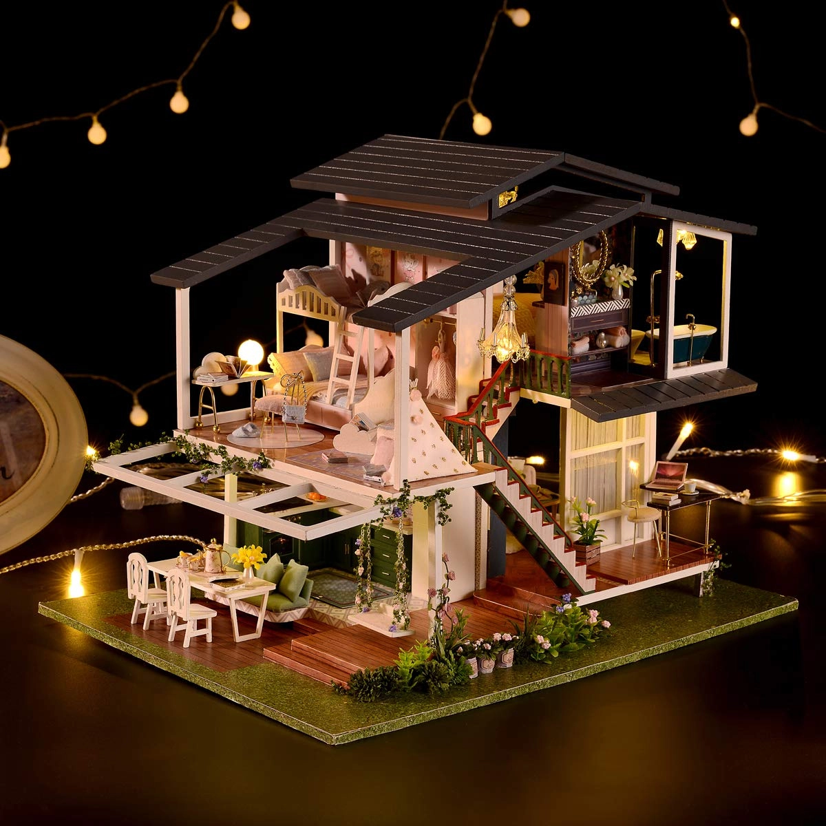 DIY Miniature Dollhouse Kit - Tiny House 1:24