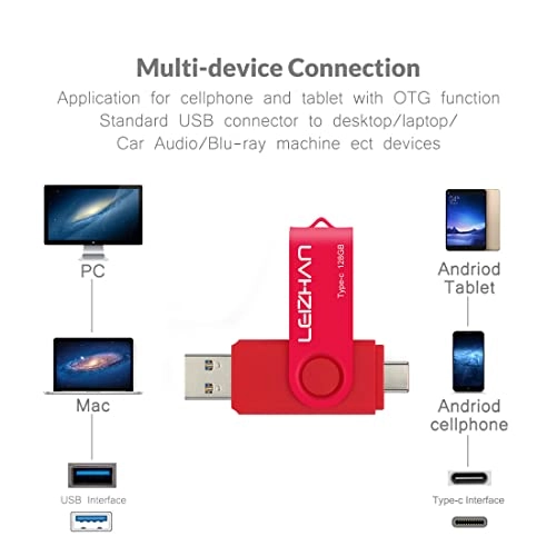 Type-C USB Flash Drive - USB 3.0 USB-C USB-A 128GB