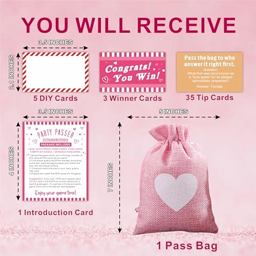 Pass The Bag Game - Adult 44 Tip Cards & 1 Pass Bag