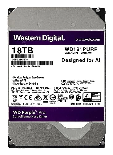 Purple Pro 3.5" 7200rpm SATA (WD181PURP-SPB6HY0) - 18TB