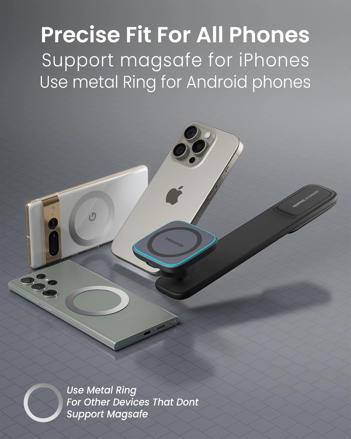 Flexi-Grip Magnetic Phone Holder - 15W Wireless Charging 360° Rotation Compatible With iPhone 12-15
