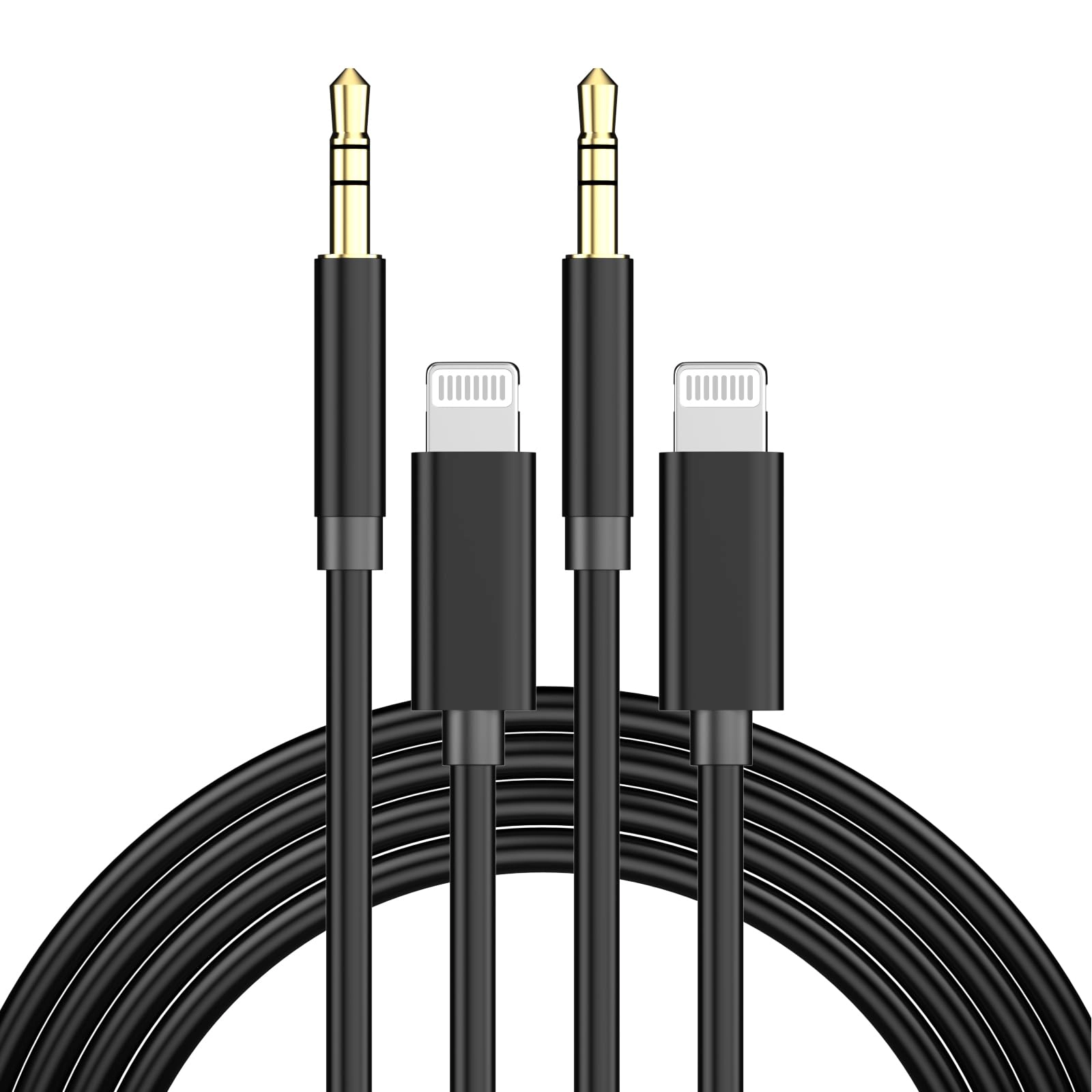 ELECTRICME Lightning to 3.5mm Audio Adapter for iPhone - MFi Certified 2 Pack