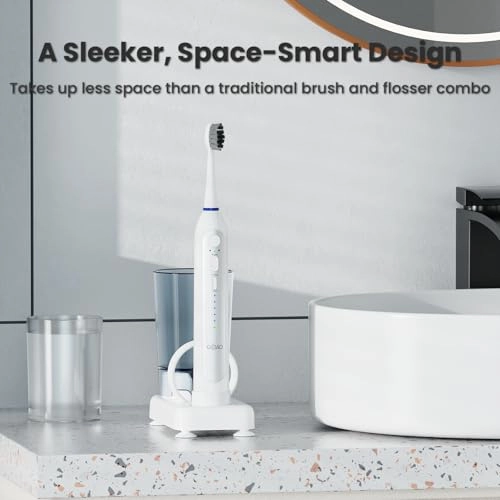 Electric Toothbrush with Water Flosser - 5 Brush Modes 3 Flossing Speeds 500ML Rechargeable