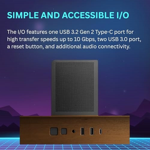 ATHENA M4M WOOD - tempered glass side panel microATX miniITX