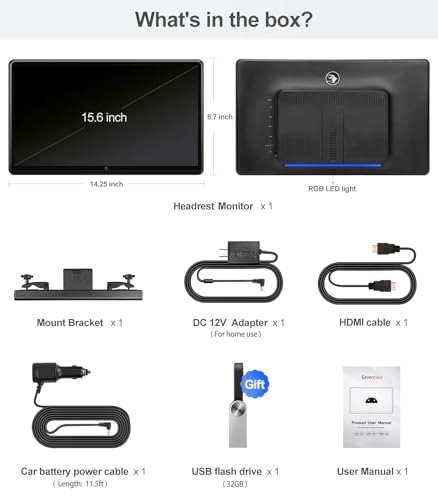 Car Headrest Monitor - 15.6 inch