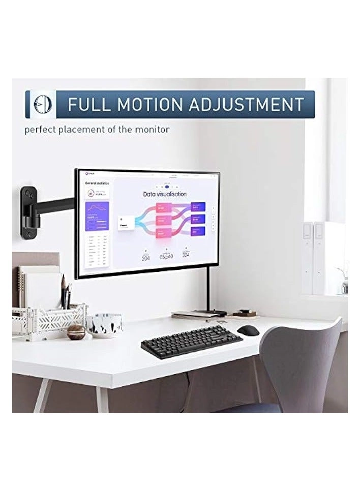 Monitor Arm Wall Mount Bracket - 1 17 to 32 inches 75mm x75mm, 100mm x100mm