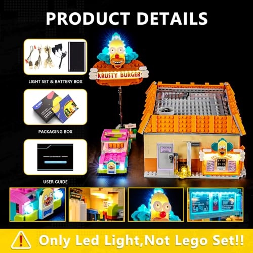 Light Kit for LEGO Simpsons Krusty Burger 10352 - Plastic