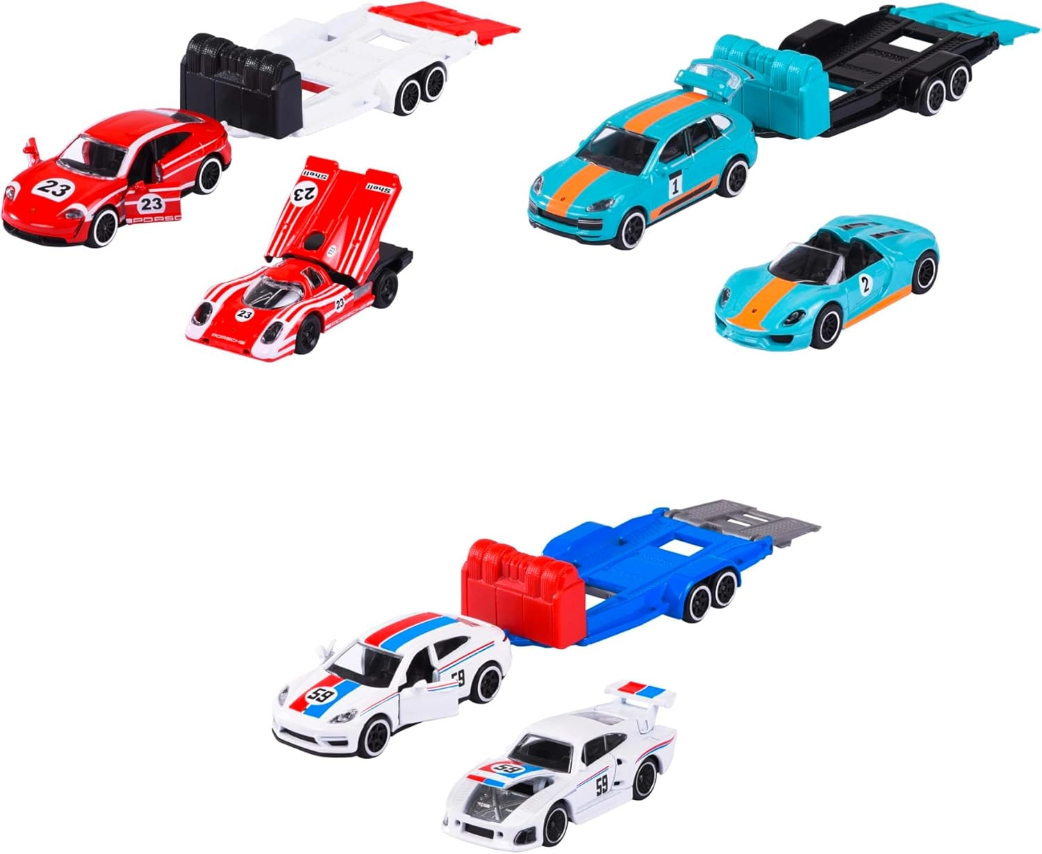 Majorette Race Trailer Set - 3pcs