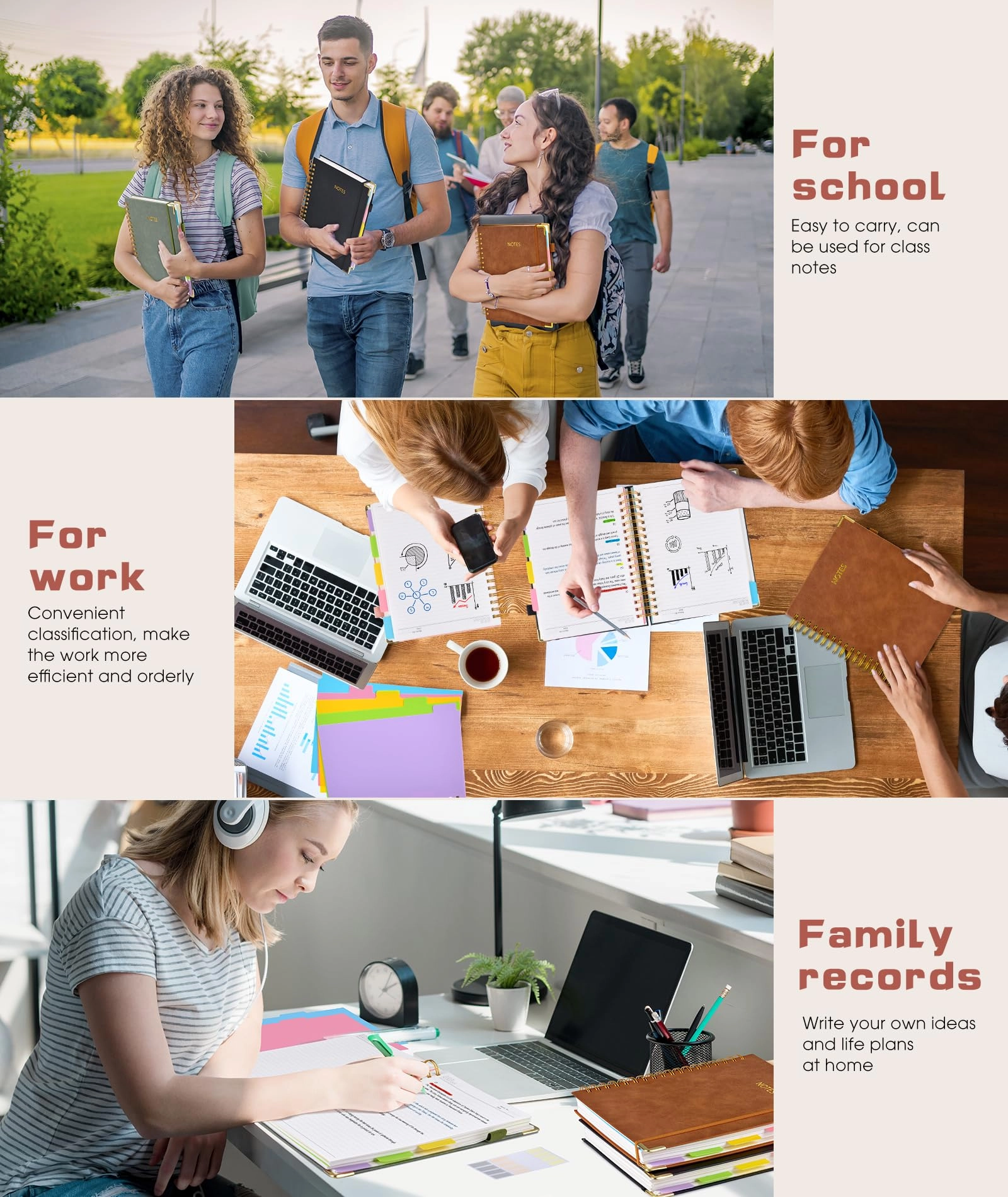 Spiral Notebook Large Hardcover - Lined 150 Sheets