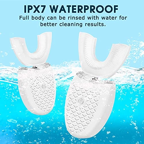 U-Shaped Ultrasonic Toothbrush - 360° Cleaning IPX7 Waterproof Rechargeable