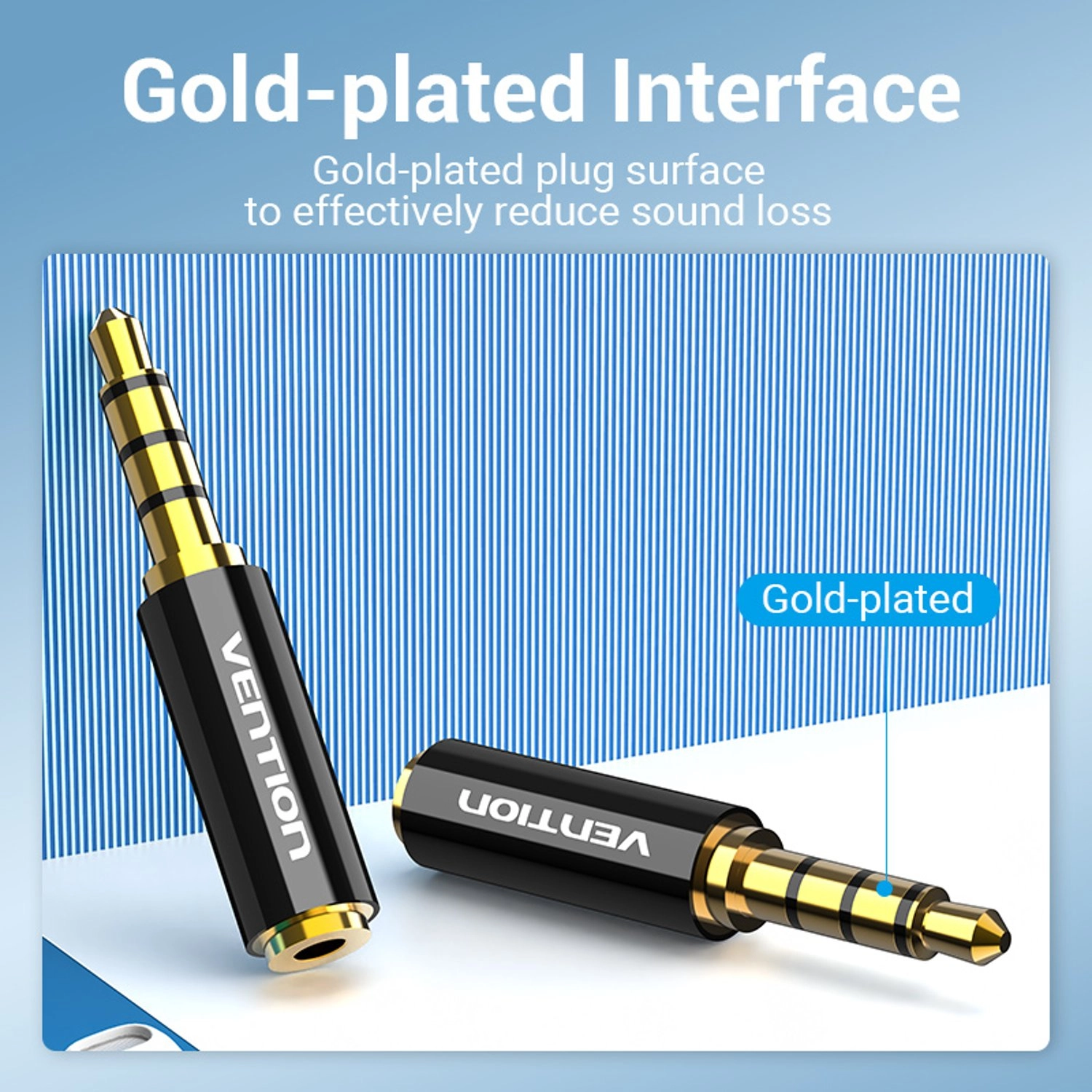 3.5mm Male to 2.5mm Female Audio Adapter - Black Metal