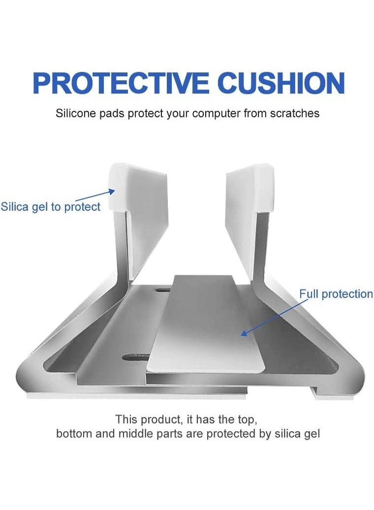Aluminum Vertical Laptop Stand - Adjustable Space-Saving
