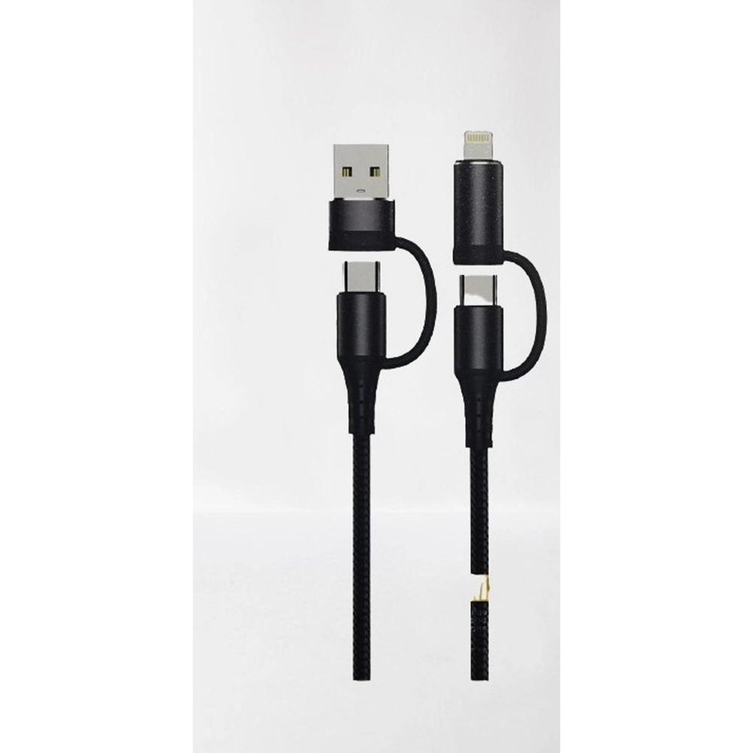 DIGITPLUS 4 In 1 Charging Cable Type-C to Type A Lightning Cable 1.2m