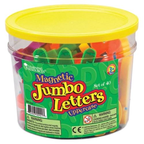 Learning Resources Jumbo Uppercase Magnetic Letters - Suitable for 3 years & above 40 pieces