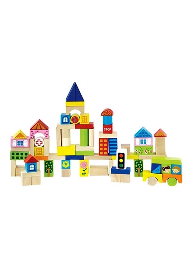 Wooden City Blocks - City Theme 75pcs