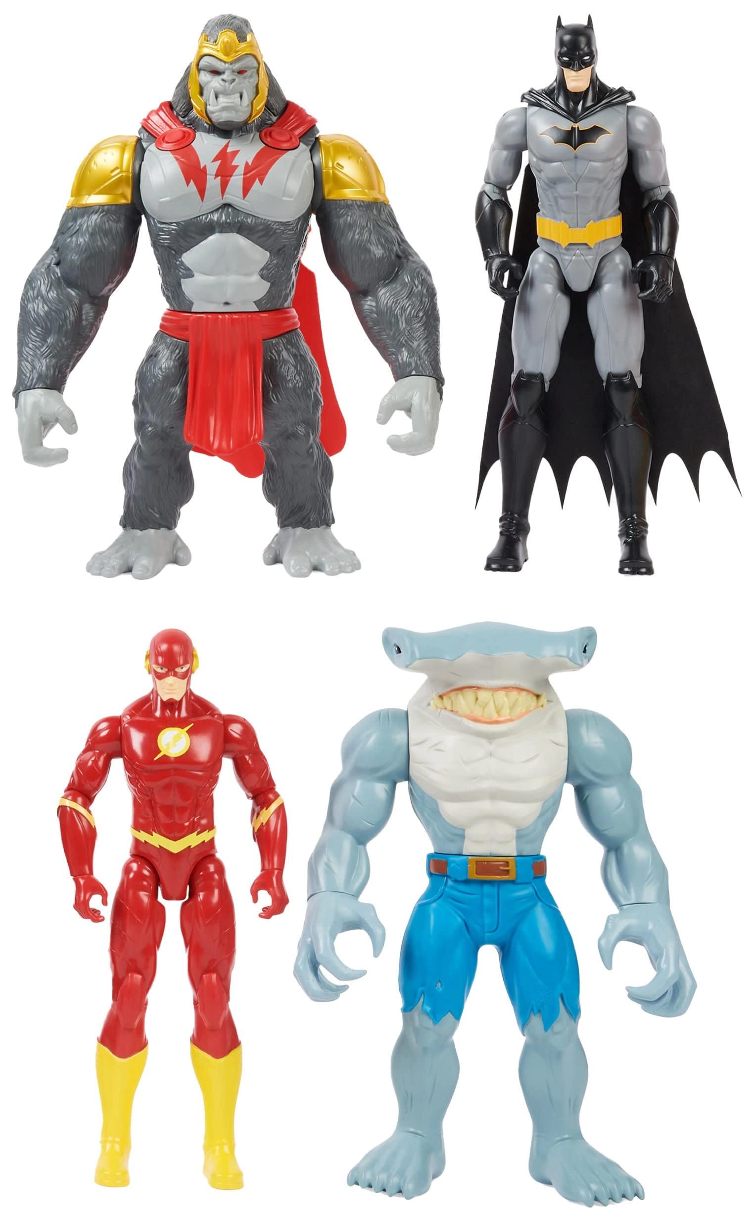 Spin Master Batman + The Flash + Gorilla Grodd + King Shark - Superhero - 4 pcs
