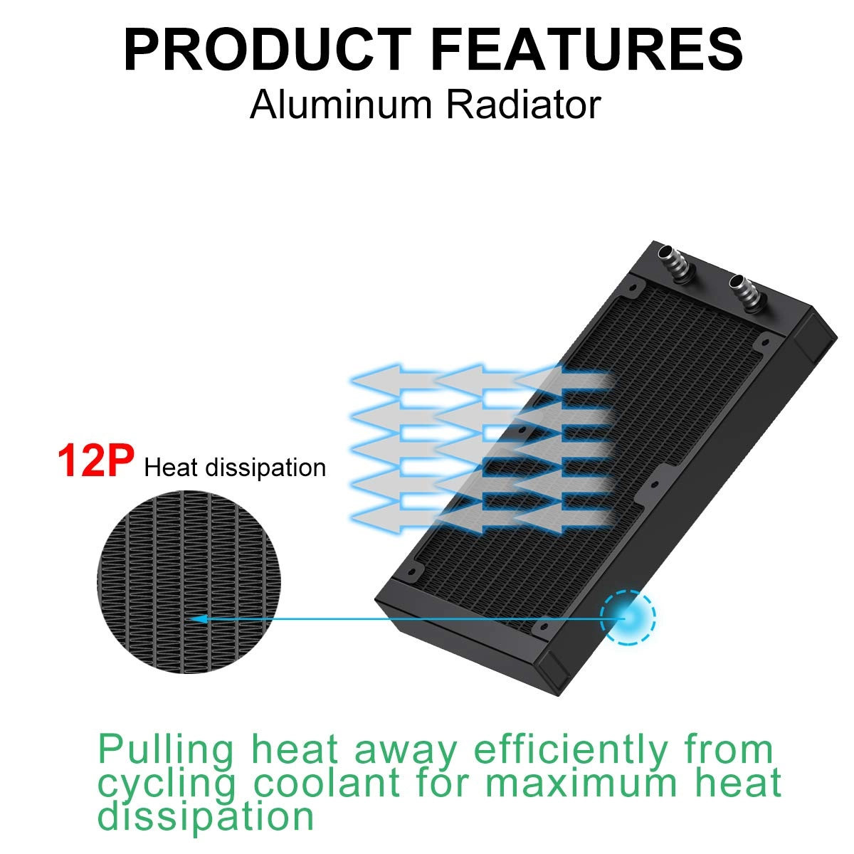 Water Cooling Radiator - 240mm 12 Pipe