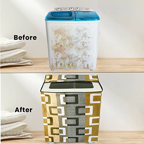 PVC Waterproof Front Load Washing Machine Cover - 5KG to 7.5KG Blue