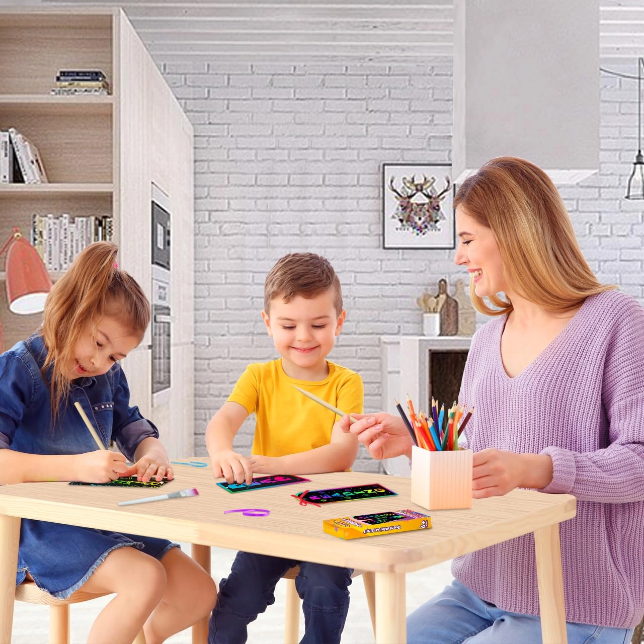 Scratch Paper Art Bookmarks - 36 pcs