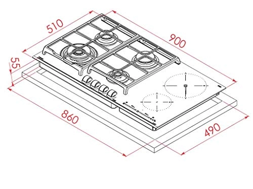 JZC 96342 BB Gas + Induction hob