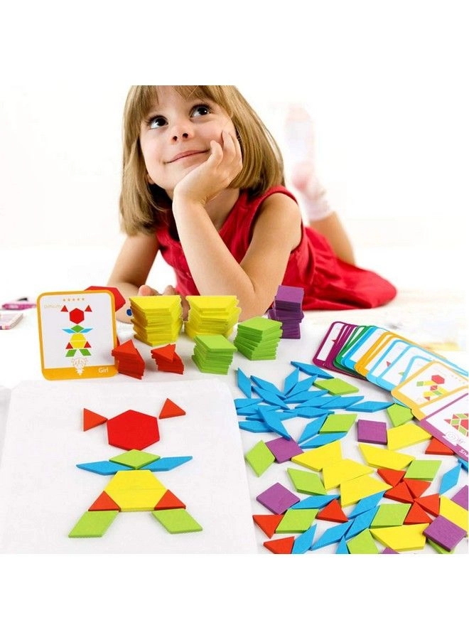 Wooden Pattern Blocks - 209 pieces