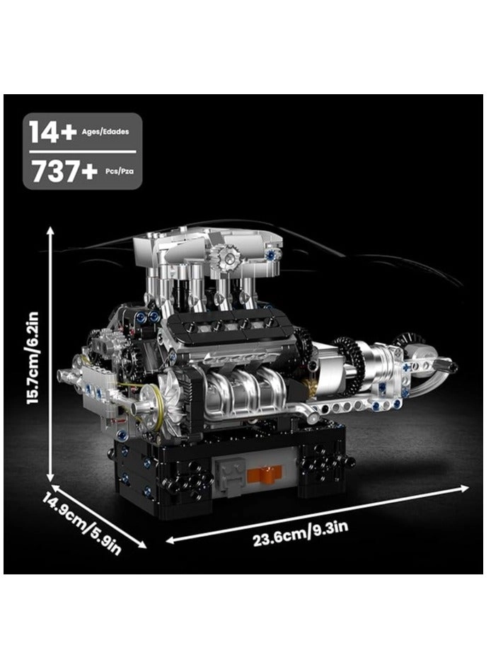 V8 Engine Model Kit - 737 pcs
