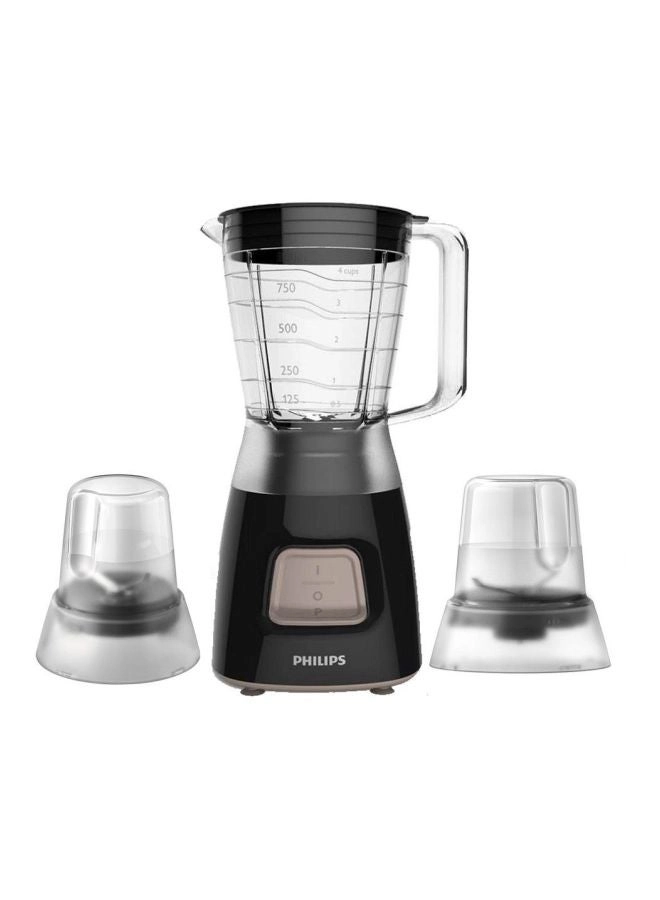 Philips Daily Collection - 4-star stainless steel blade, reinforced plastic jar, includes 2 mills