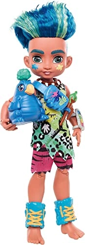 Slate Poseable Prehistoric Fashion Doll - Blue Hair with Dinosaur Pet Ages 4+