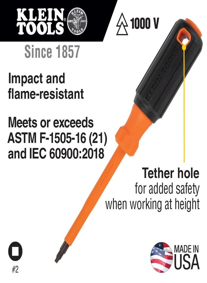 6844INS Insulated Square Screwdriver #2 x 4-Inch