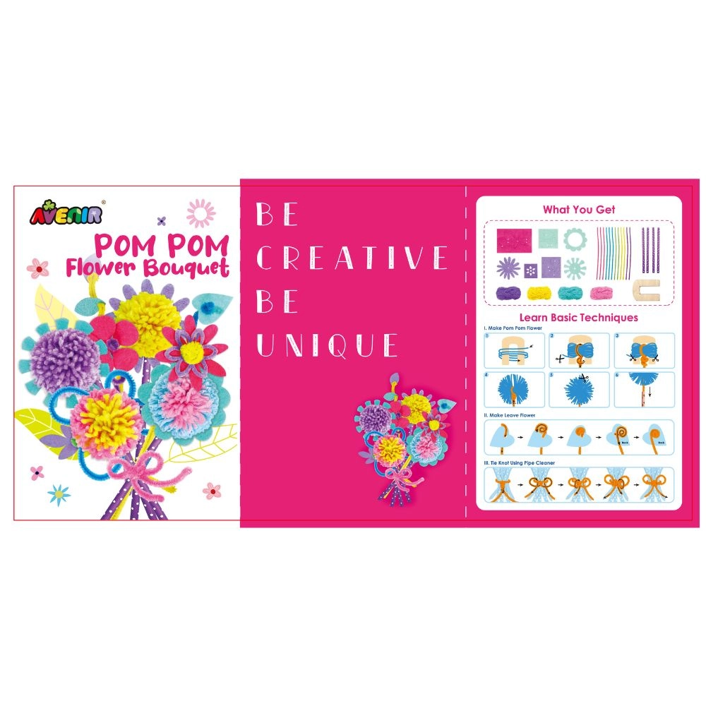 Pom Pom Flowers Bouquet - Craft Kit 6 years & above