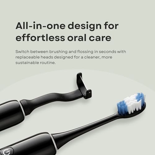 Electric Toothbrush - 6 Cleaning Modes White Rechargeable + Flosser