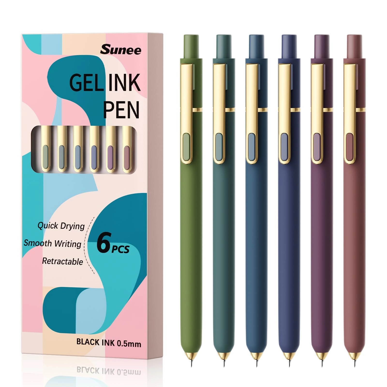 Gel Pens - 6 Pack 0.5mm