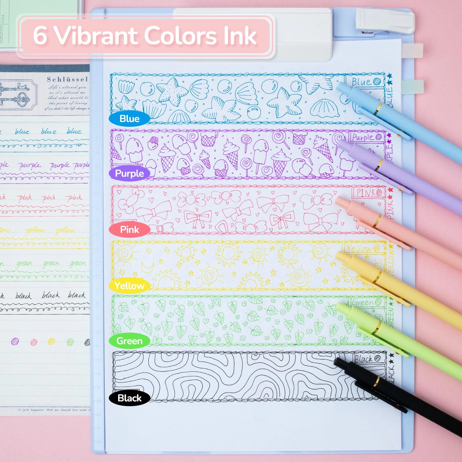 Color Pens - 6 Pcs 0.5mm
