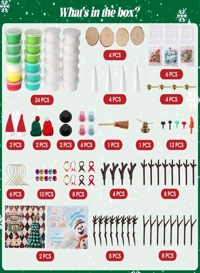 Build a Snowman & Christmas Trees Clay Kit - 24 pcs