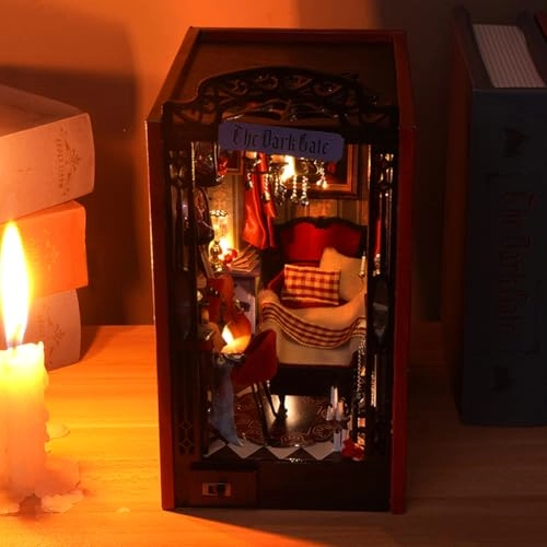 3D Wooden Puzzle Bookshelf Insert - Library of Books 1:24