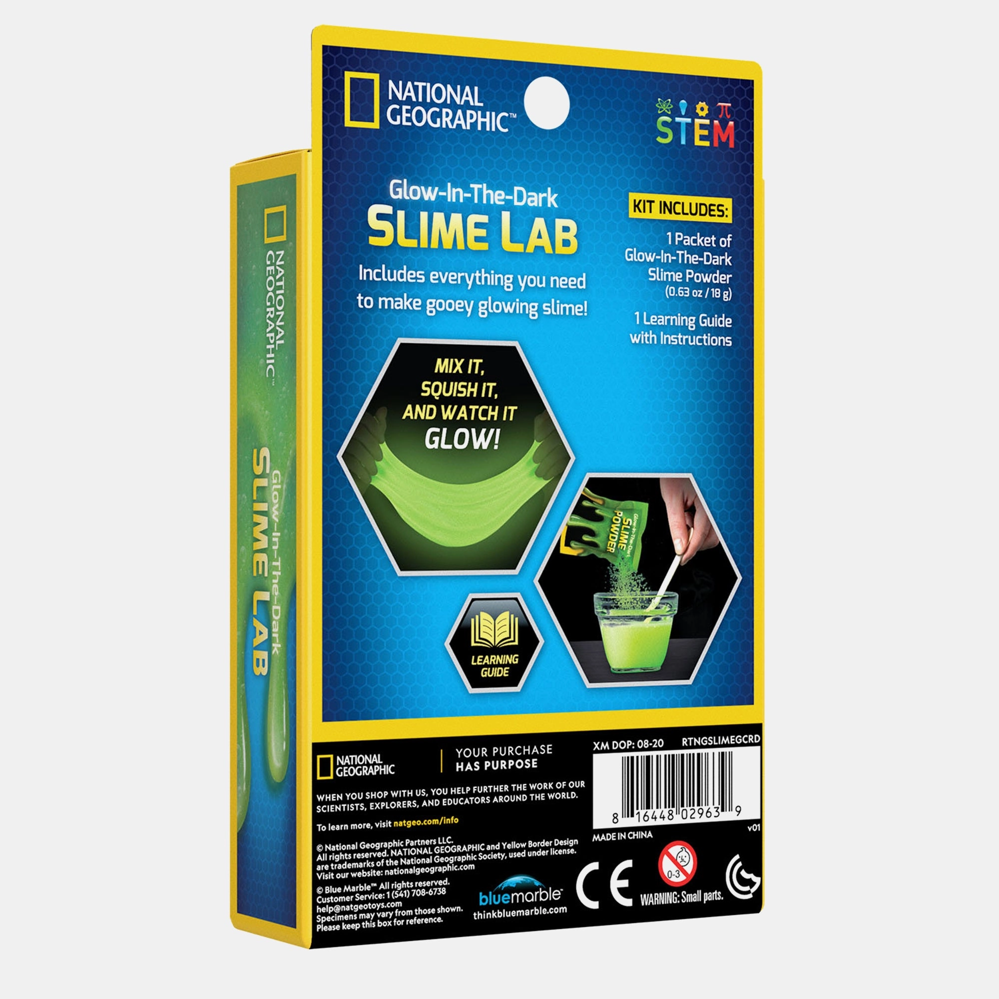 Glow-In-The-Dark Slime Lab Science - 8 years+ 4 pieces