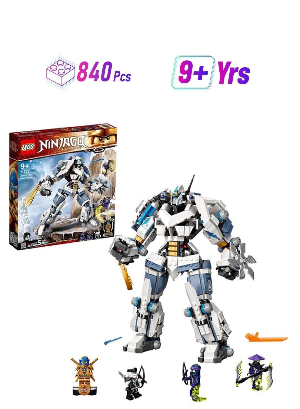 LEGO NINJAGO Zane's Titan Mech Battle (71738) - Jay Legacy Zane Ghost Warriors