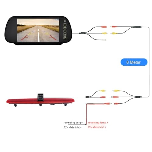 7 Inch Rear View Mirror + Rear View Backup Camera - Intelligent Night Vision wireless 628 x 586 pixels
