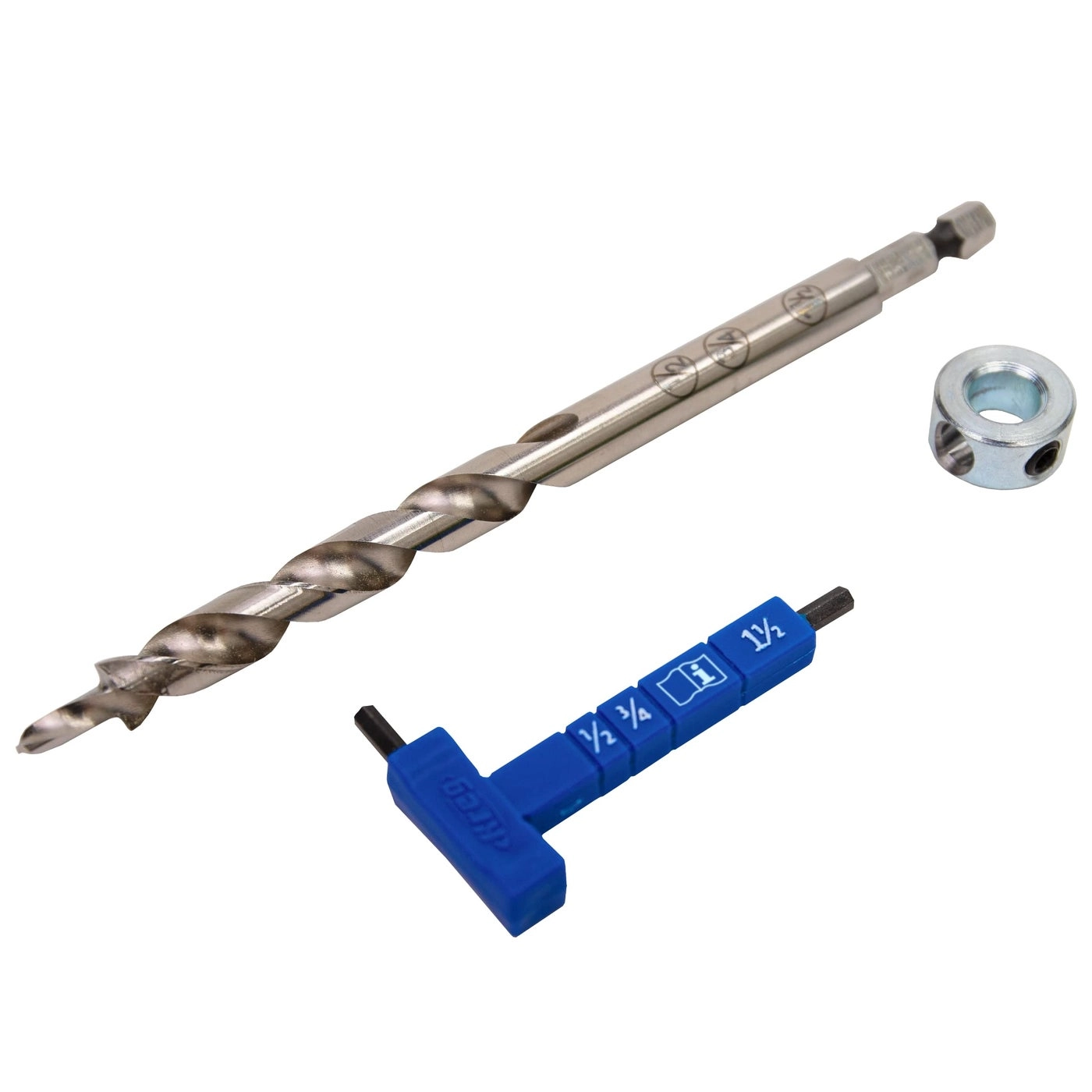 Kreg KPHA308 - Easy-Set Pocket Hole Drill Bit with Stop Collar & Gauge/Hex Wrench