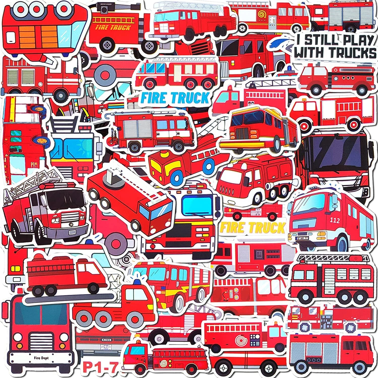 focri Fire Truck Sticker Book 50 pcs